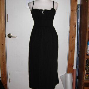 OLD NAVY Black Tie-Front Cami Midi Dress S